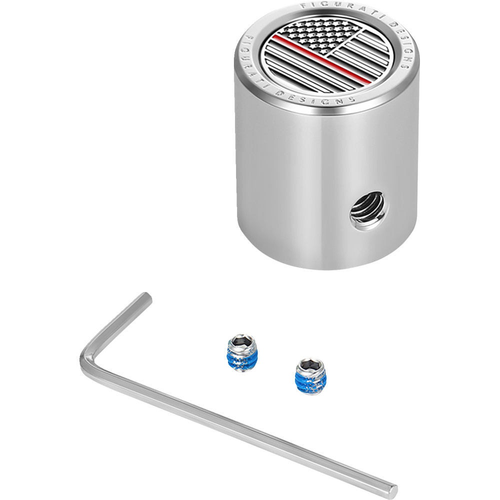 Heel-Toe Shifter Cover - Stainless Steel with Red Line American Flag Skull