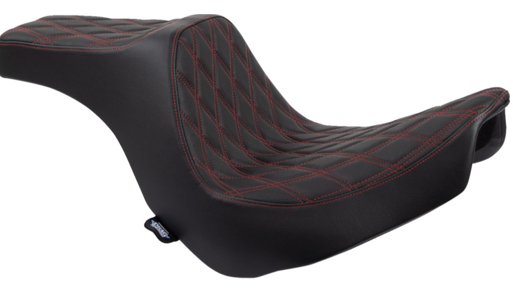 Predator III Seat - Double Diamond - Black with Red Stitching