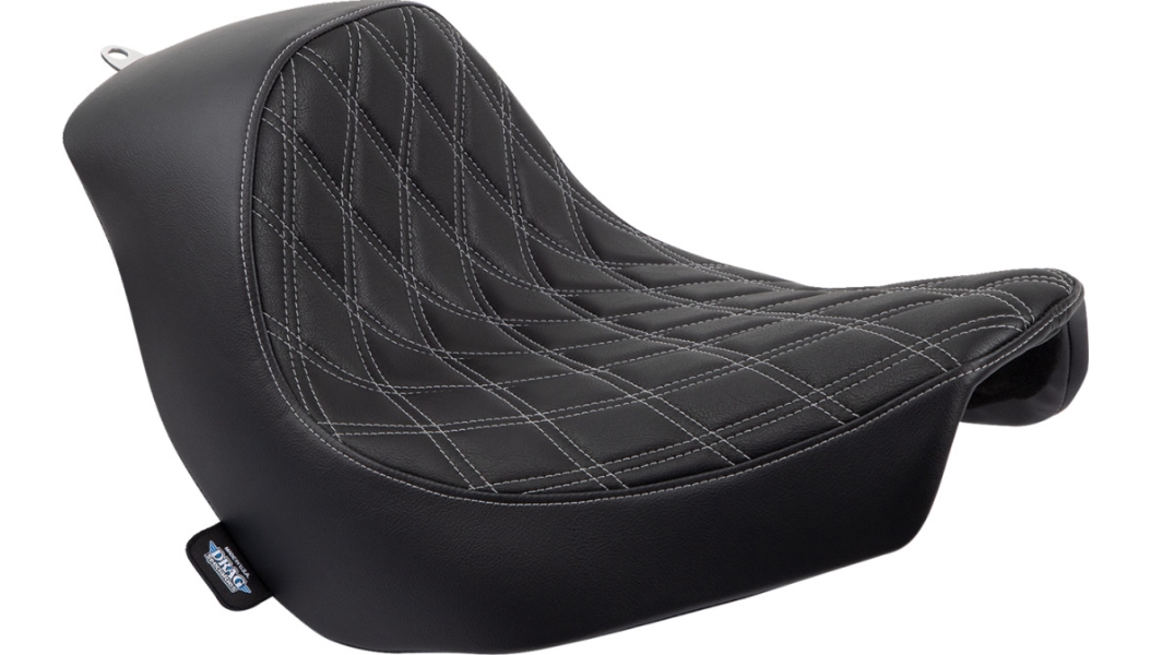 Solo Seat -  Double Diamond - Black with Silver Stitching