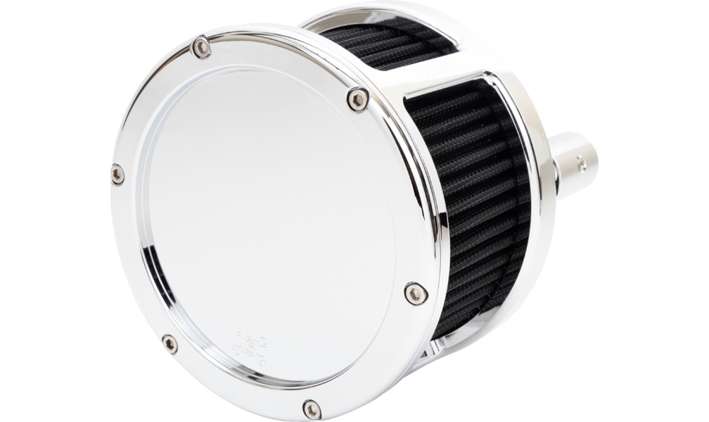 BA Race Series Air Cleaner Kit - Solid Cover - Black Filter - Chrome Finish