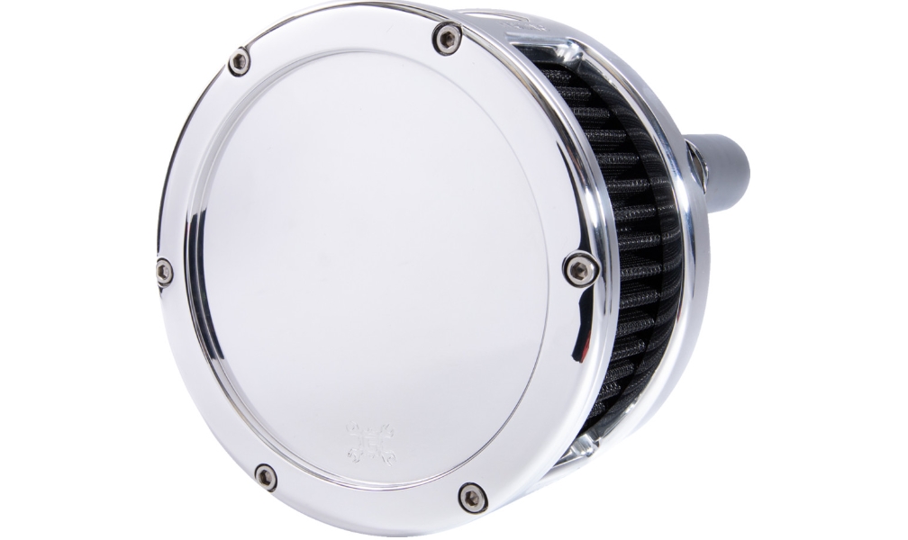 BA Series Air Cleaner Kit - Solid Cover - Black Filter - Chrome Finish