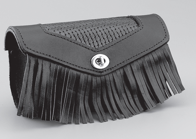 Leather Front Pouch - Fringed