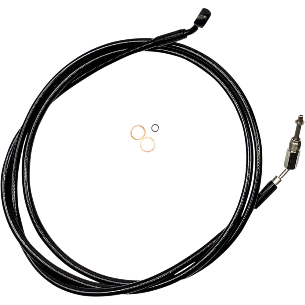 XR Stainless Hydraulic Clutch Line - +8in. - +10in. - Black/Black Fittings