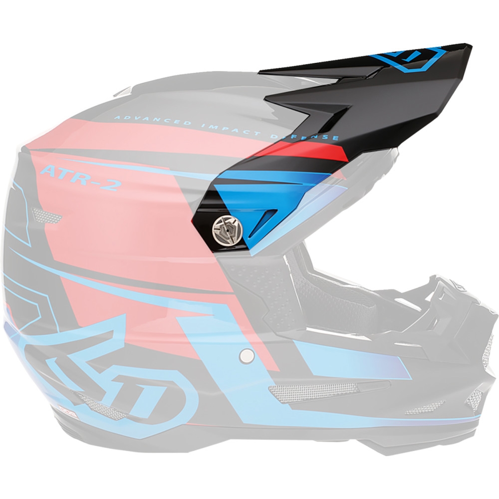Replacement Visor for ATR-2 Mach Helmets - Black/Red/Blue