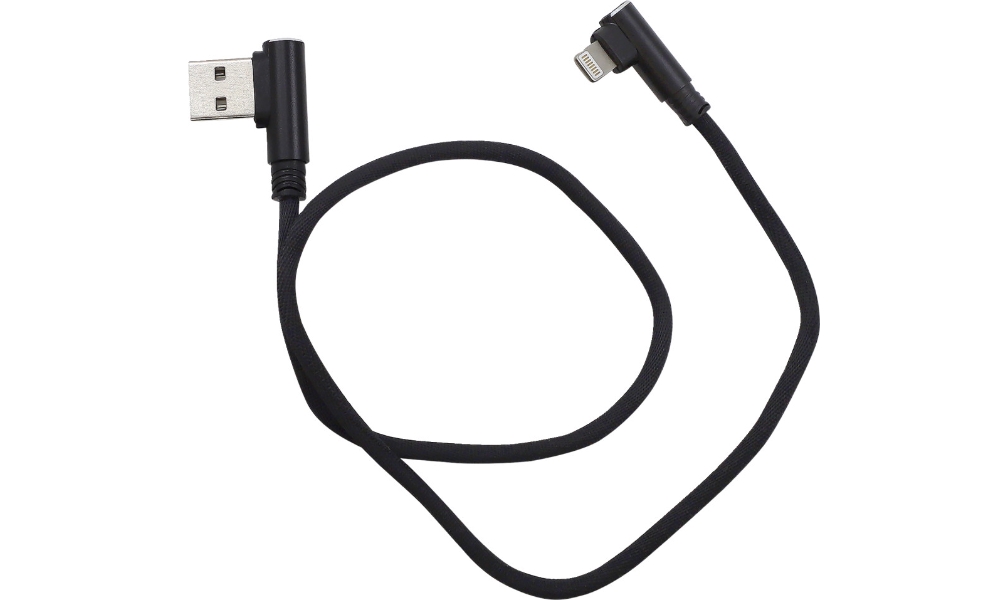 90deg. USB Phone Charging Cable - Lightning(iPhone) - 18in.