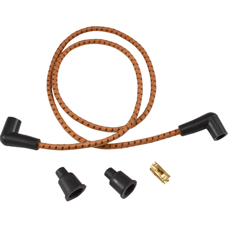 Universal Braided Spark Plug Wires - Brown/Black