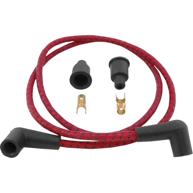 Universal Braided Spark Plug Wires - Red/Black