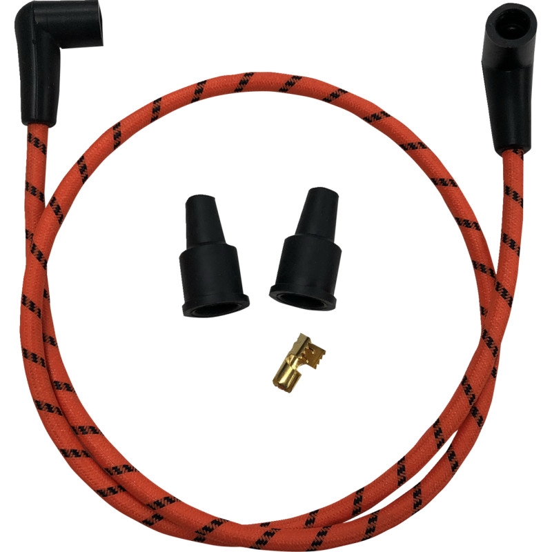 Universal Braided Spark Plug Wires - Orange/Black