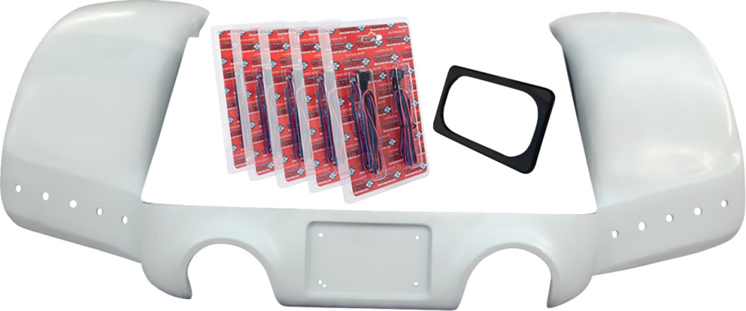 Pro Street Trike Rear Fender Kit with Black License Frame, Dual Exhaust Outlets