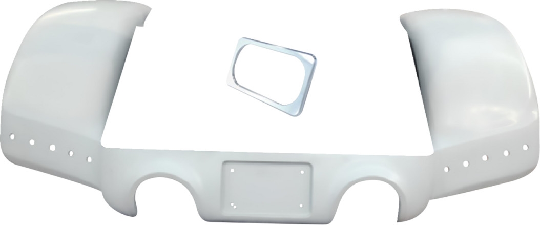 Pro Street Trike Rear Fender Kit with Chrome License Frame, Dual Exhaust Outlets