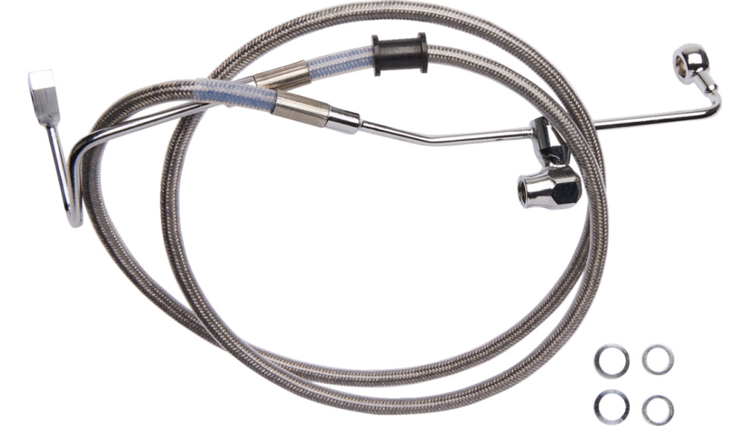 Clear Coated Standard Length ABS Stainless Steel Rear Brake Line Kit