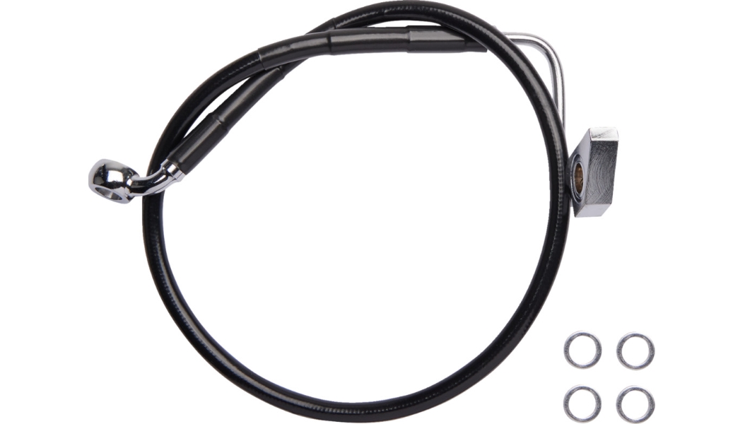Black Vinyl Coated Standard Length ABS Stainless Steel Rear Brake Line Kit