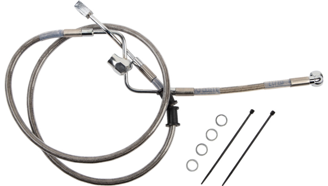 Clear Coated Standard Length ABS Stainless Steel Rear Brake Line Kit
