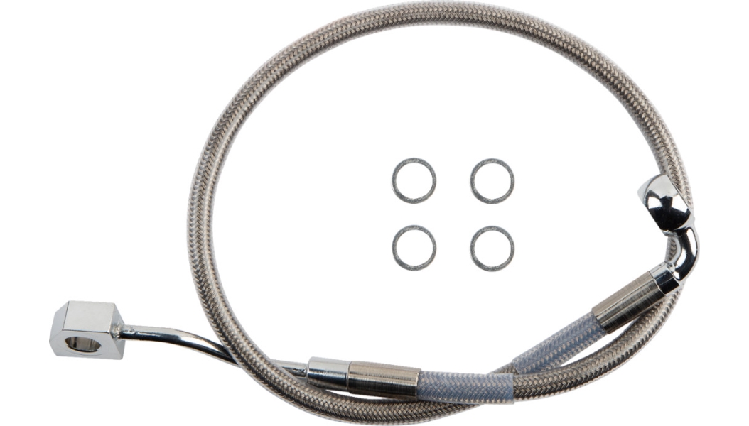 Clear Coated Standard Length ABS Stainless Steel Rear Brake Line Kit