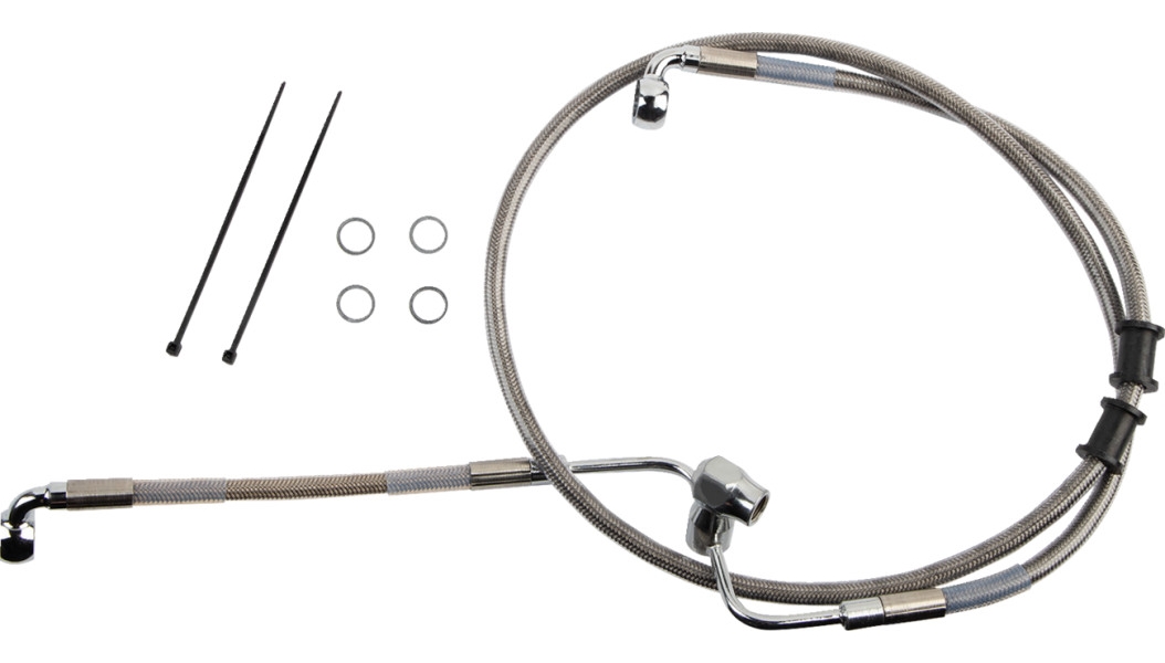 Clear Coated Standard Length ABS Stainless Steel Rear Brake Line Kit