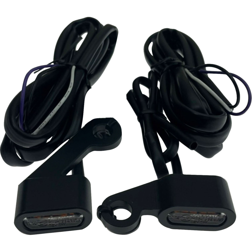 LED Handlebar Marker Light - Matte Black with Amber Lens