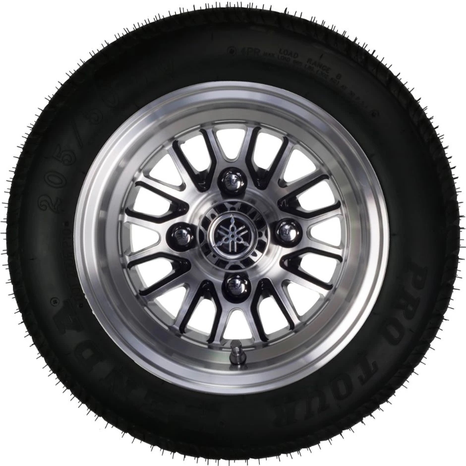 10in. 16-Spoke V-Series Fleet Alloy Wheel - Black Machine