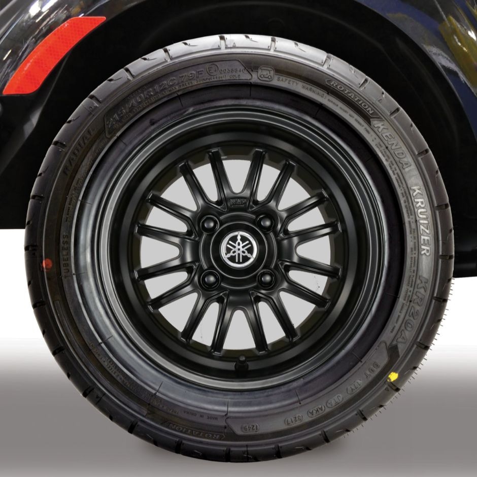 16-Spoke V-Series Radial Alloy Wheel Assembly - 12in. - Passenger Side - Satin Black