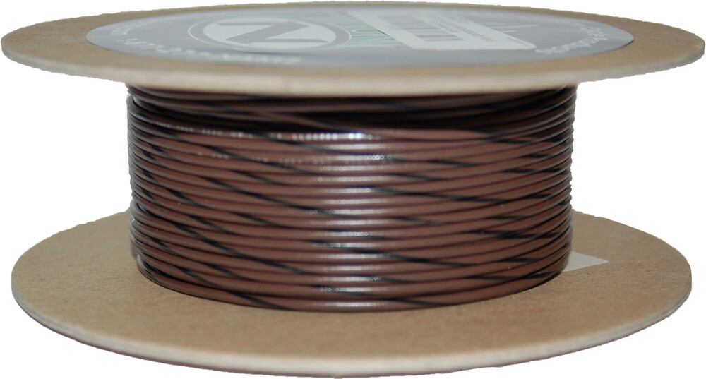 100-Foot OEM Color Wire Spool - 20 Gauge - Brown/Black Stripe