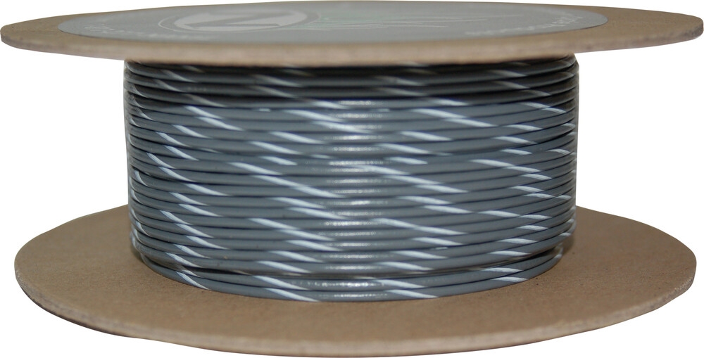 100-Foot OEM Color Wire Spool - 20 Gauge - Gray/White Stripe