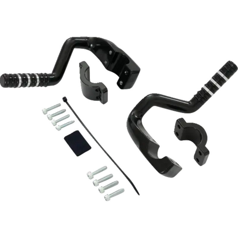 Adjustable Highway Pegs - Satin Black with Contrast Cut