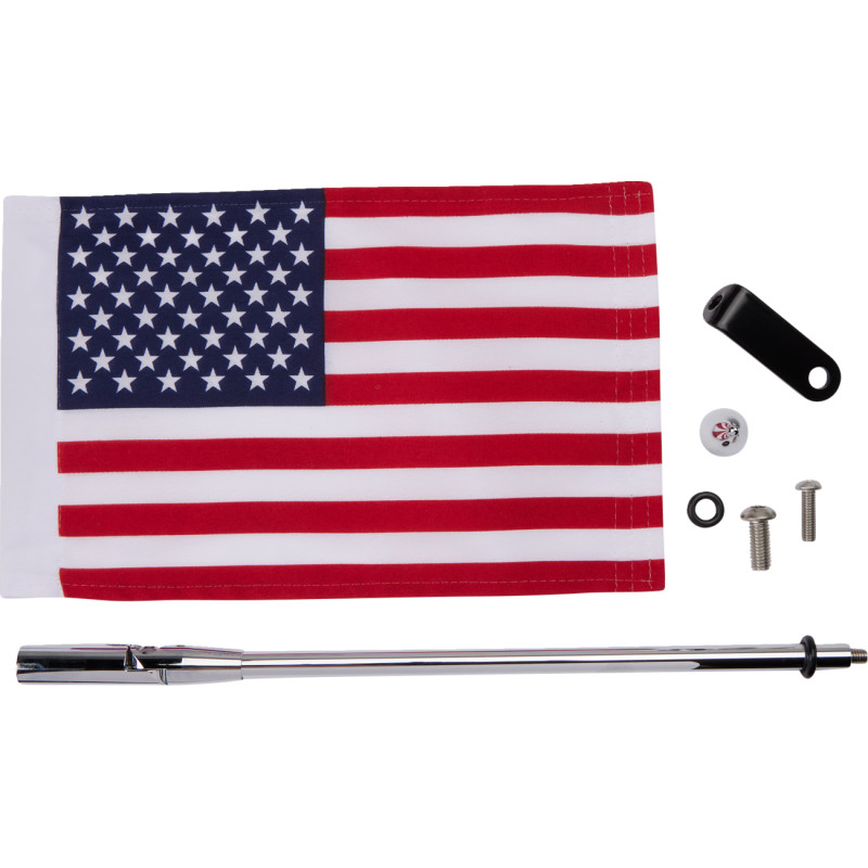 Folding Flag Pole - Chrome
