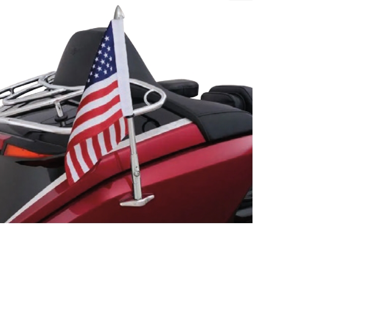 Folding Flag Pole - Chrome