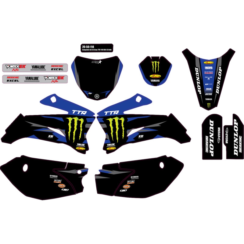 Star Racing Monster Energy Complete Graphics Kit - Black Background
