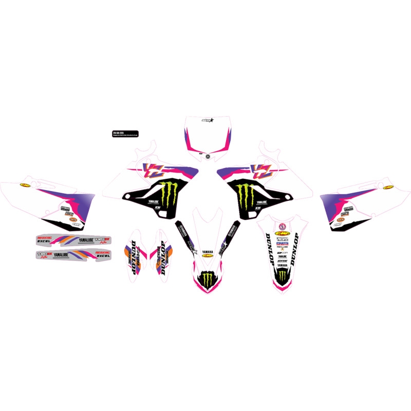 Retro Star Racing Monster Energy Complete Graphics Kit - White Background