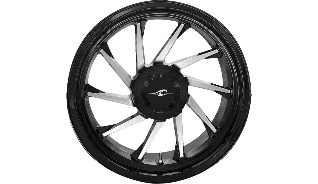 Precision Cast Hurricane 3D Rear Trike Wheel - 18in. x 7in. - Black Cut