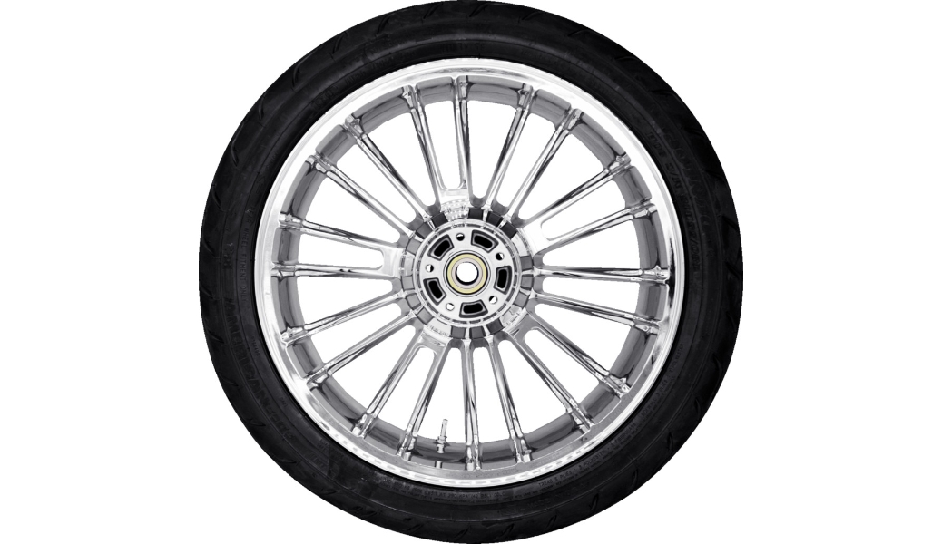 Precision Cast Atlantic 3D Rear Wheel Dunlop Tire - 18in. x 5.5in. - Chrome