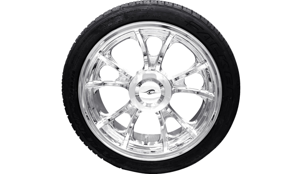 Precision Cast Largo 3D Rear Wheel Falken Tire - 18in. x 7in. - Chrome