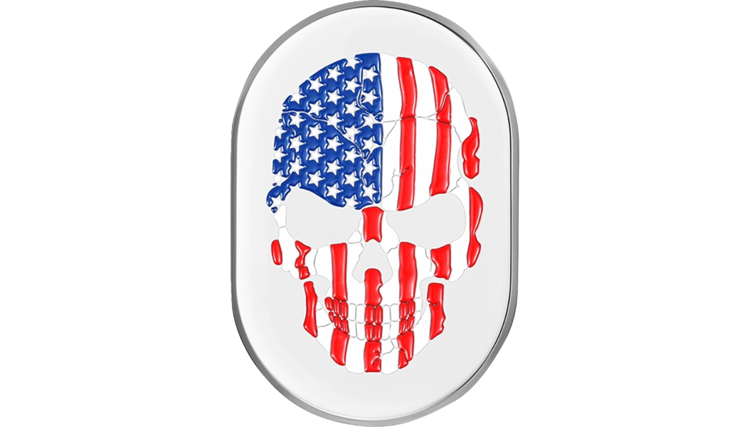 Antenna Cover - Mirror Polish with American Flag Skull