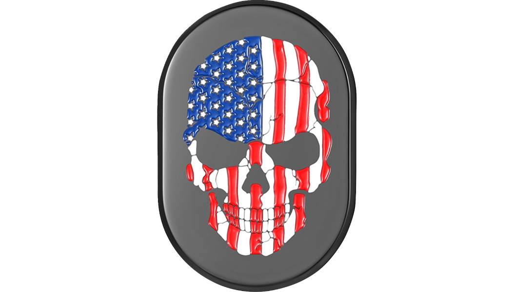 Antenna Cover - Black with  American Flag Skull