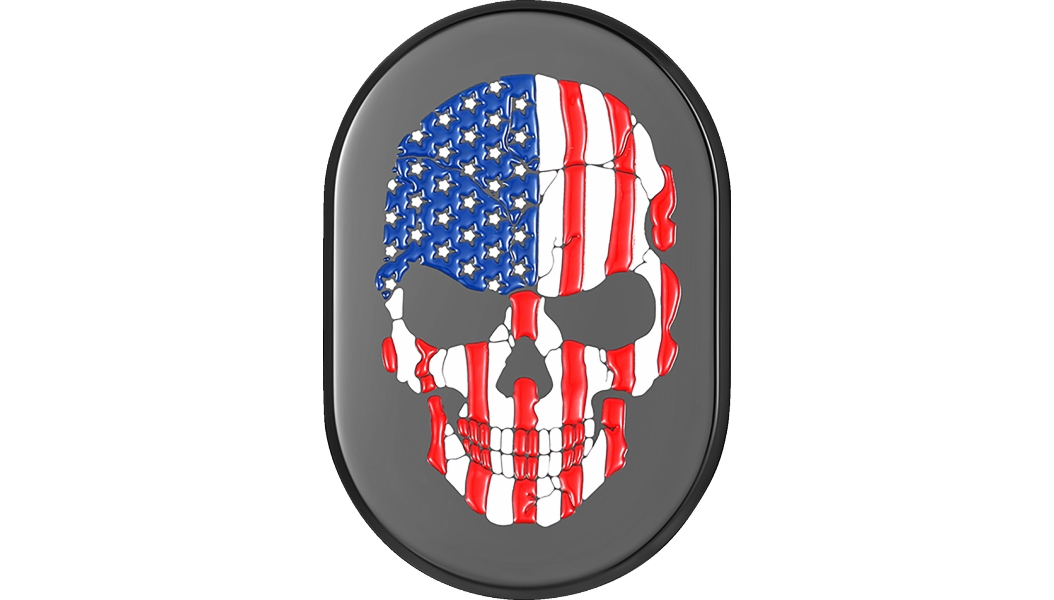 Antenna Cover - Black with American Flag Skull
