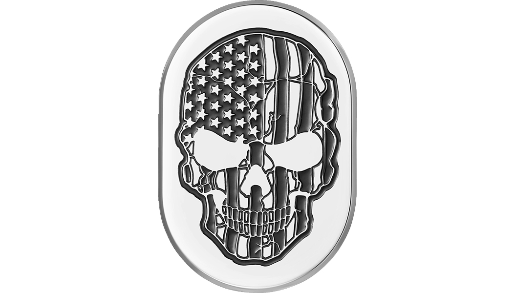 Antenna Cover - Mirror Polish with Contrast Cut American Flag Skull