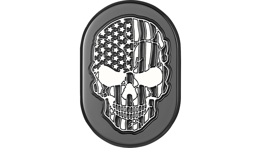 Antenna Cover - Black with Contrast Cut American Flag Skull