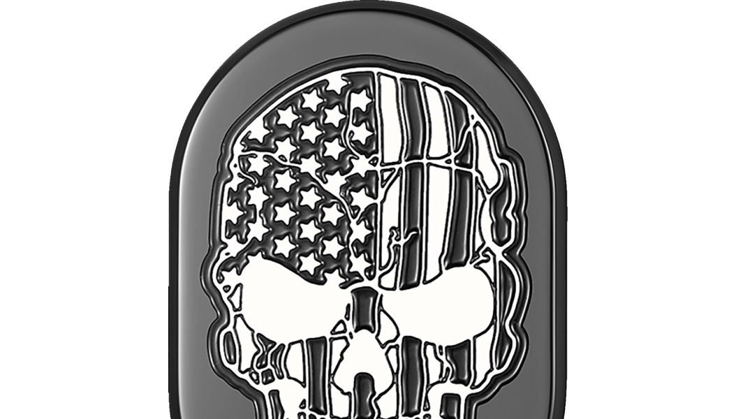 Antenna Cover - Black with Contrast Cut American Flag Skull