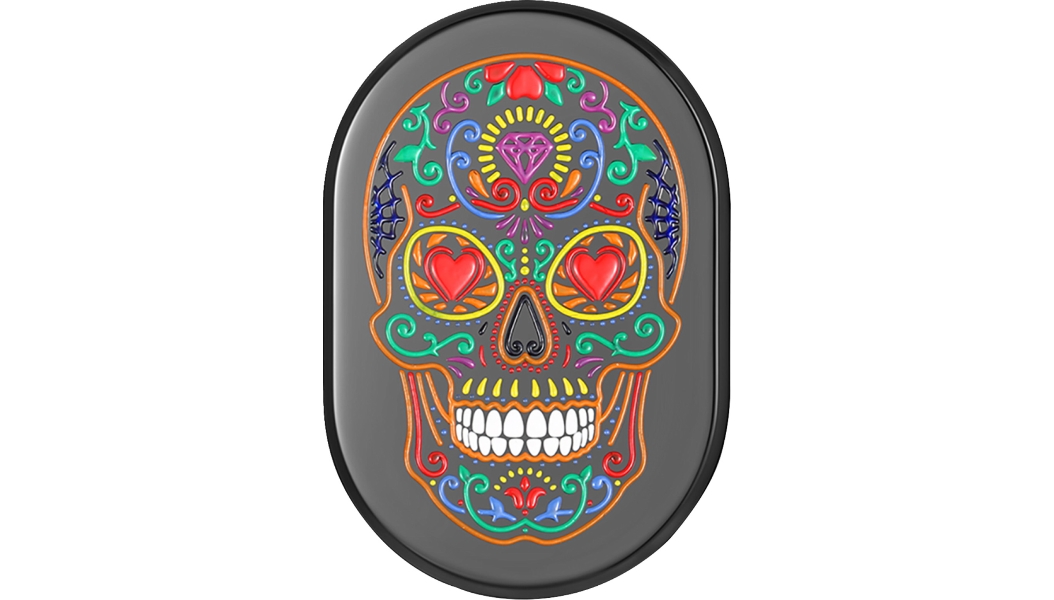 Antenna Cover - Black with Sugar Skull