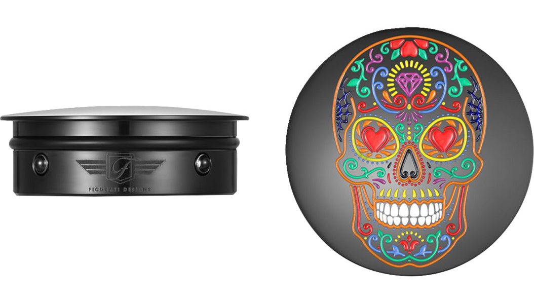 Swing Arm Covers - Black with Sugar Skull