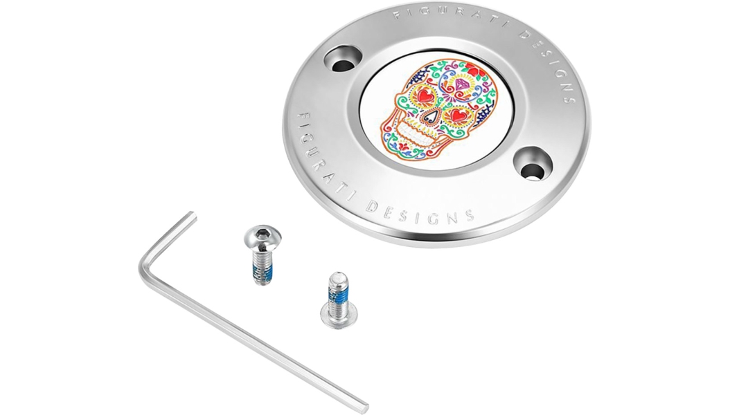 Timing Cover - Stainless Steel with Sugar Skull - 2 Hole