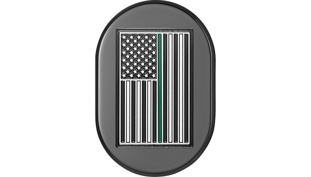 Antenna Cover - Black with Green Line American Flag