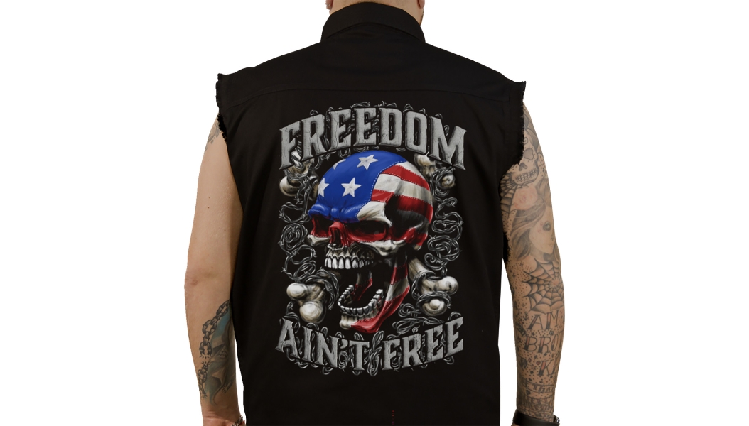 Freedom Ain't Free Sleeveless Button Down Shirt