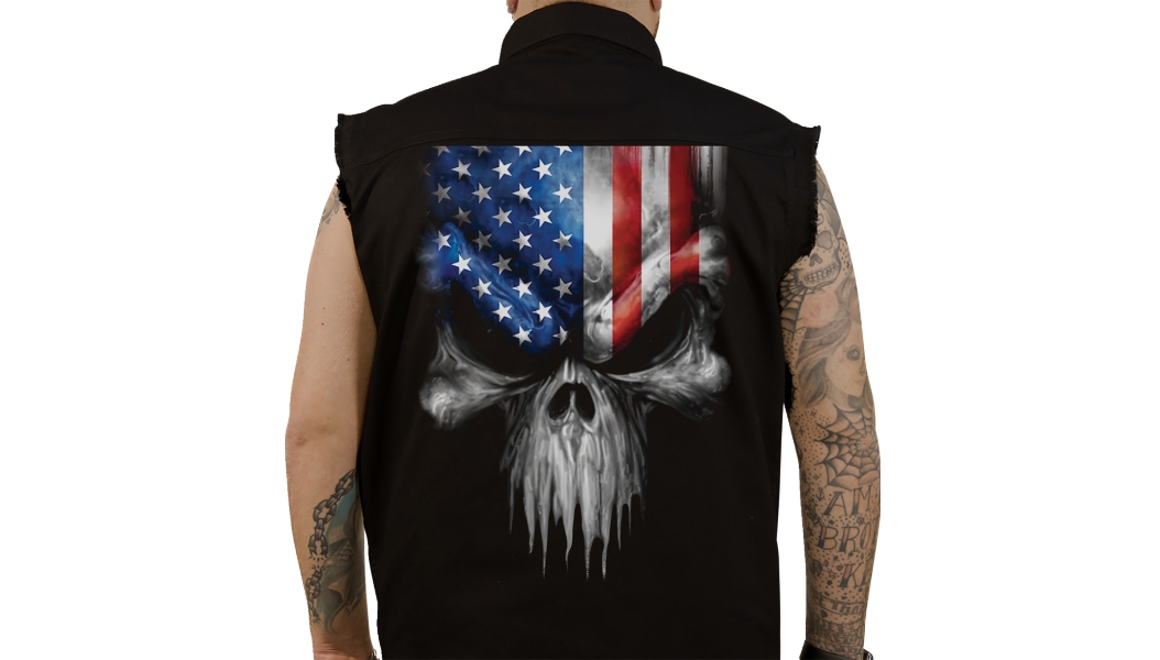 USA Skull Melt Sleeveless Shirt