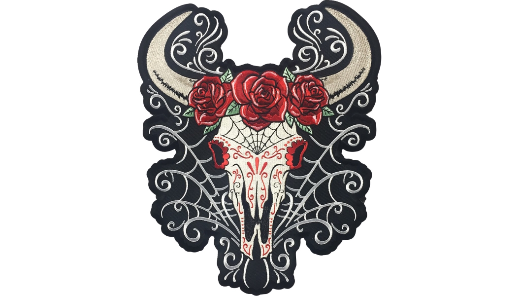 D.O.D Western Skull Large Embroidered Patch - 11in. W x 13.25in. L