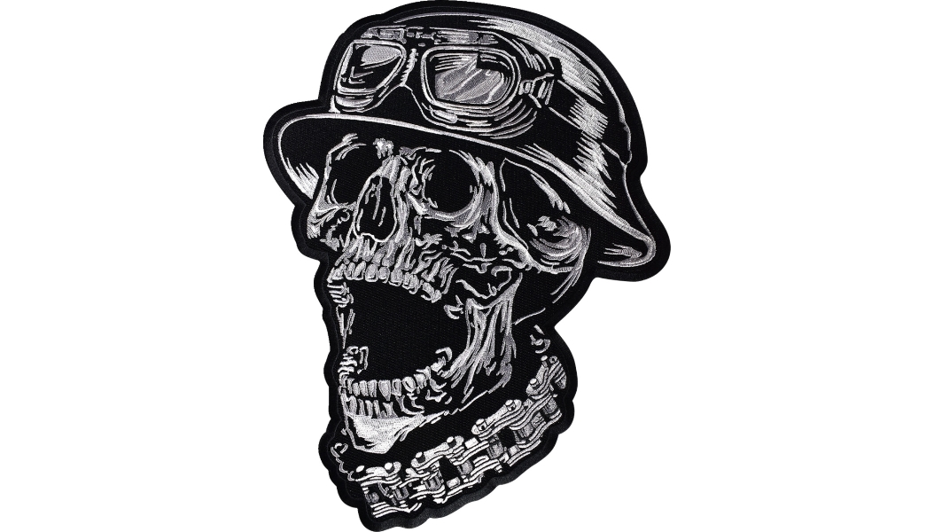 FTW Helmet Skull Embroidered Patch - 10in. W x 13.5in. L