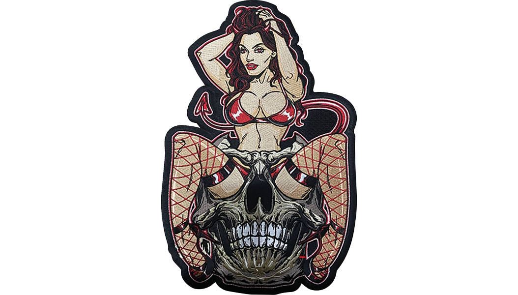 Devil Girl Embroidered Patch - , 8.6in. W x 13.3in. L