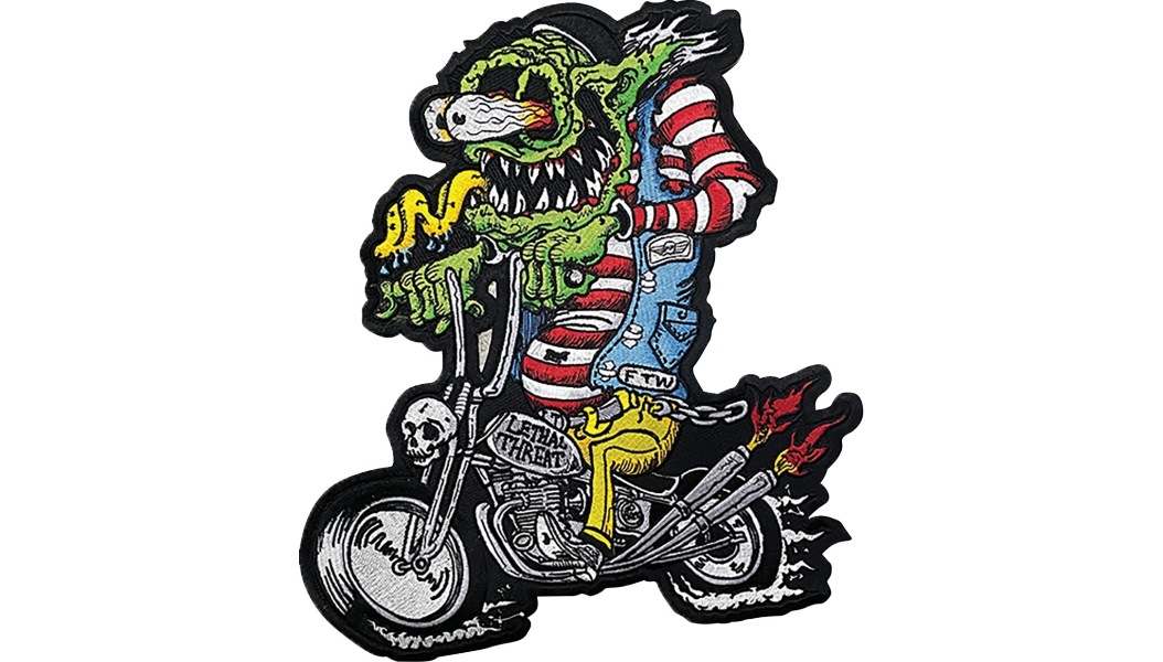 Monster Biker Embroidered Patch - 11.9in. W x 13.1in. L
