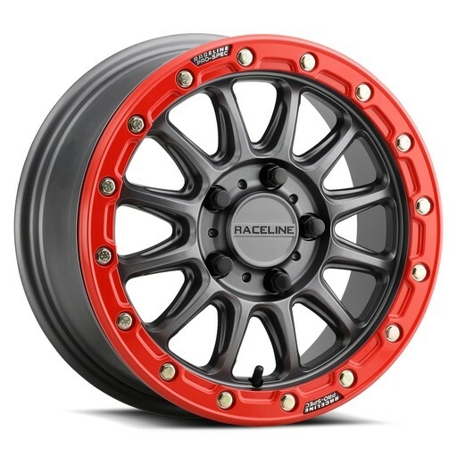 A14 Alpha Beadlock Wheel - 15x10 - 6+4 (25mm) - 5/4.5 - Gunmetal/Red