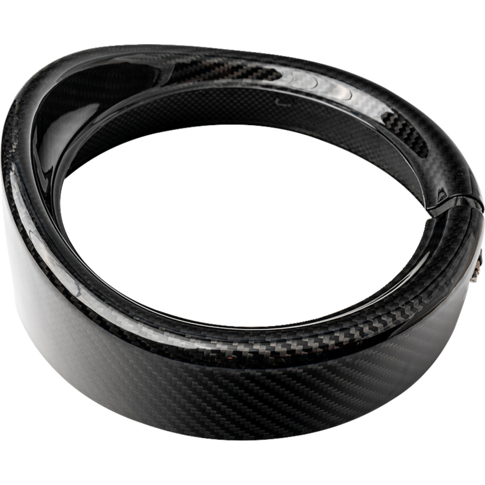 7in. Headlight Trim Ring with Visor - Black Gloss